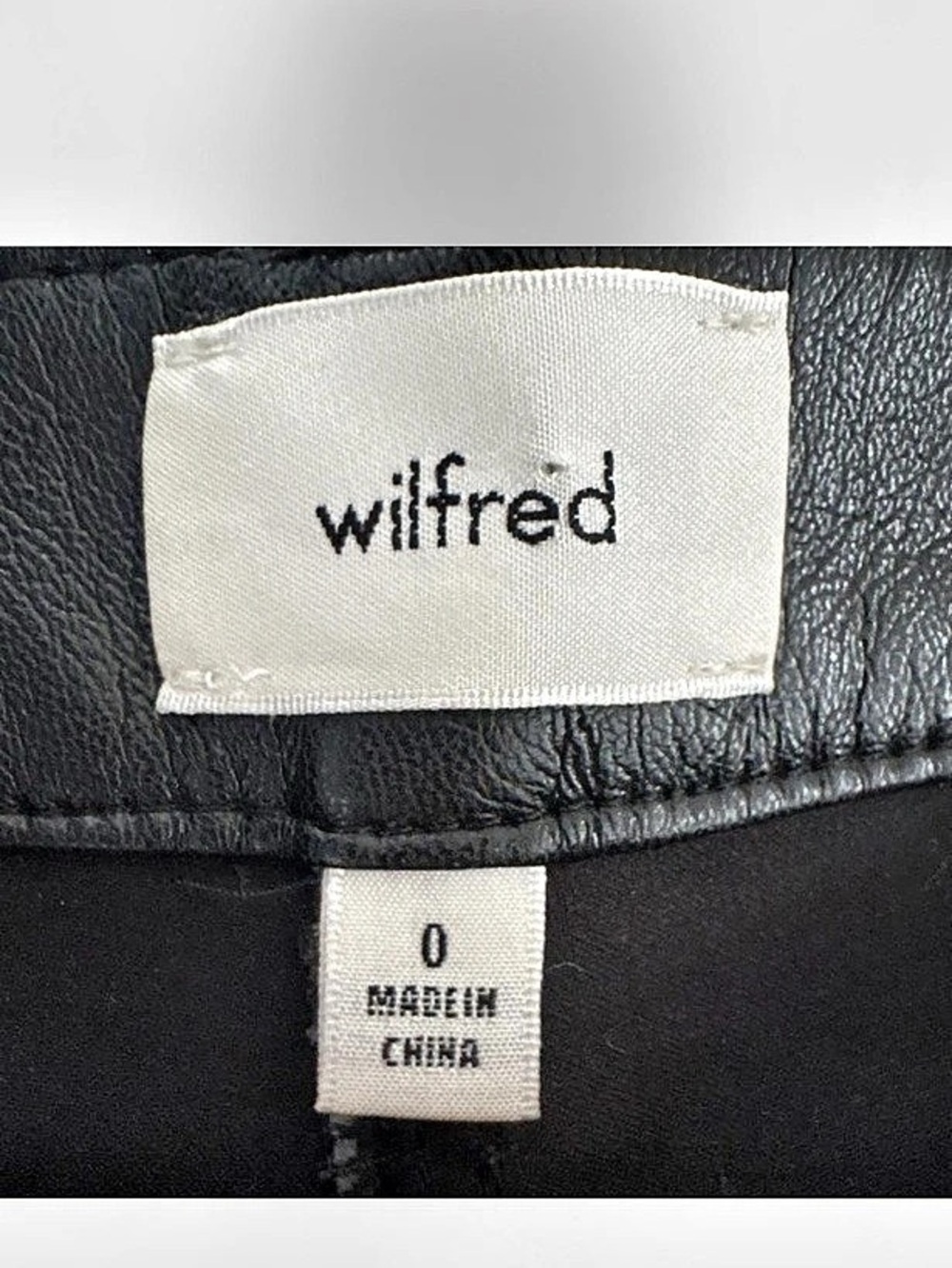 Aritzia Wilfred Rebel Black Vegan Leather High Rise Straight Leg Pants Size 0